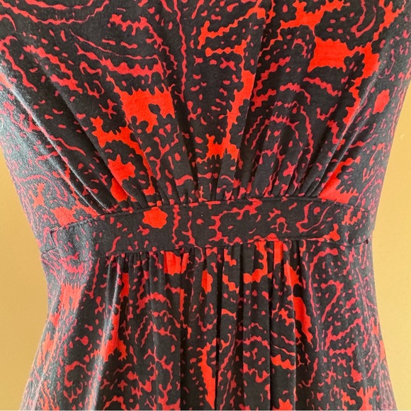 Boden Red Sleeveless Empire Waist Lotus Paisley Maxi Dress Size 10P - Picture 6 of 8
